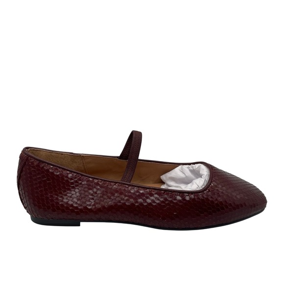 NEW Madewell Greta Ballet Flat Mary Jane Burgundy Rosewood Leather Sz 8 NX100 - Picture 4 of 10